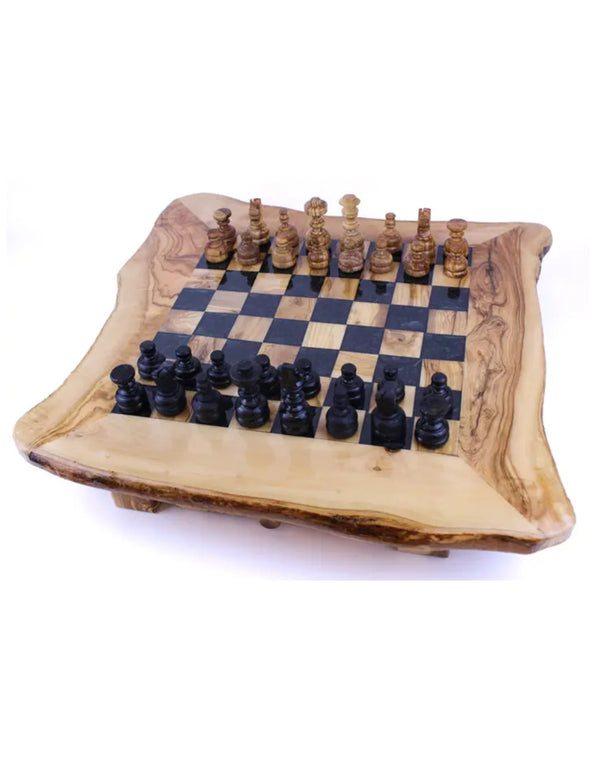 Hand Carved Olive Wood Chess Set A Great Gift for Any Chess 