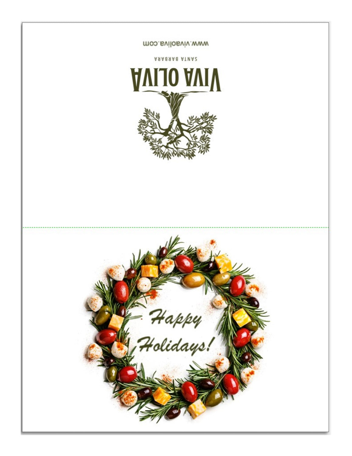 Greeting Card - Happy Holidays - Wreath